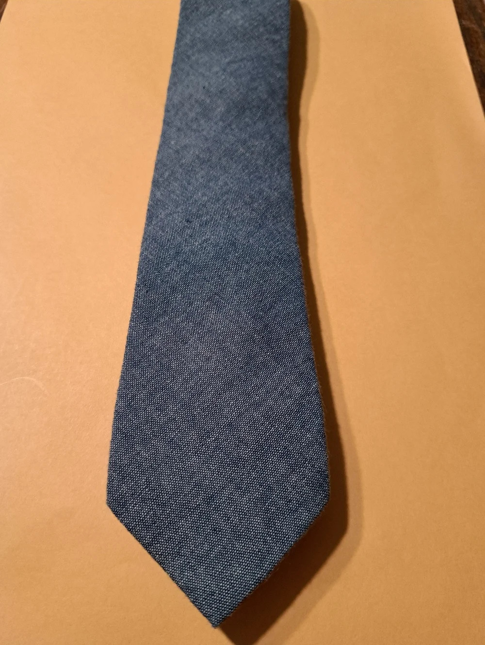 Old Navy Blue Denim Look Boys Medium Necktie Cotton Tie